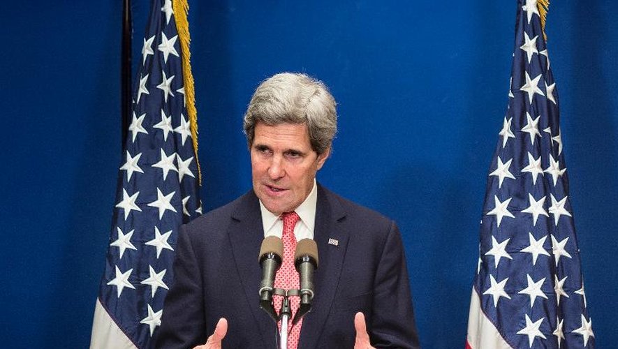 John Kerry, lors d'une conférence de presse, le 5 janvier 2014 à Jérusalem