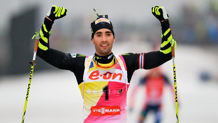 Martin Fourcade remporte le mass start d'Oberhof en Allemagne, le 5 janvier 2014