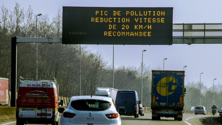 Réduction de la vitesse en raison d'un nouveau pic de pollution, le 9 avril 2015