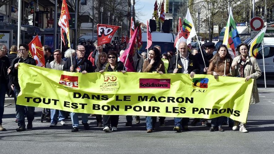 Manifestation contre l'austérité à Nantes le 9 avril 2015
