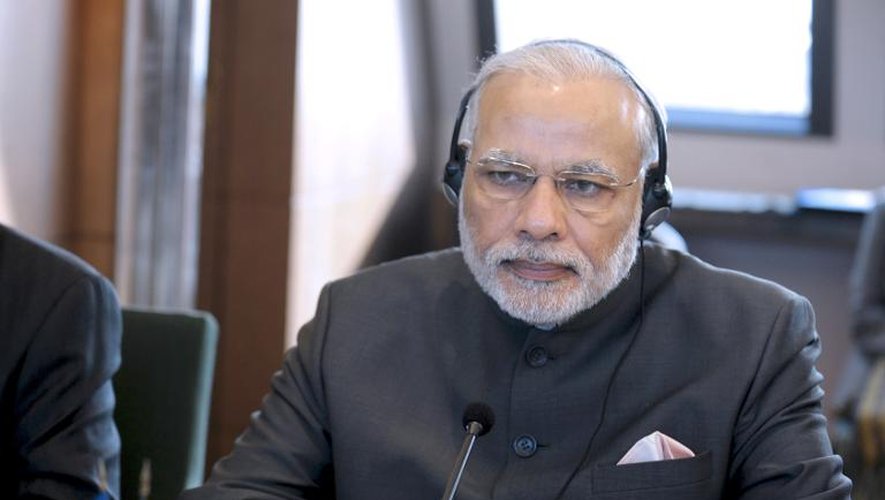 Le Premier ministre indien Narendra Modi lors d'une réunion avec le Medef à Paris, le 10 avril 2015