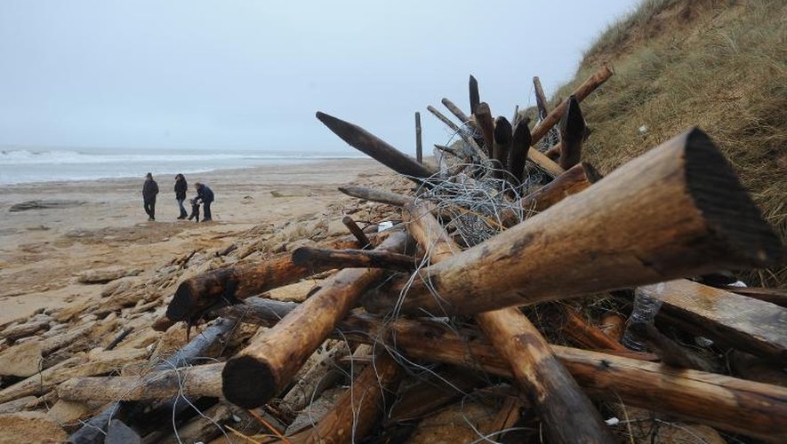 Une plage sur l'Île de Ré, le 5 janvier 2014 après le passage de la tempête