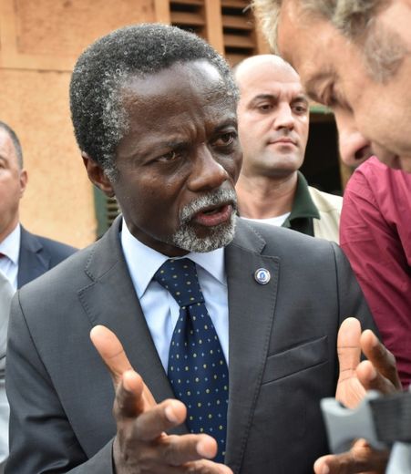 Parfait Onanga-Anyanga, chef de la mission de l'ONU en Centrafrique, le 30 décembre 2015 à Bangui