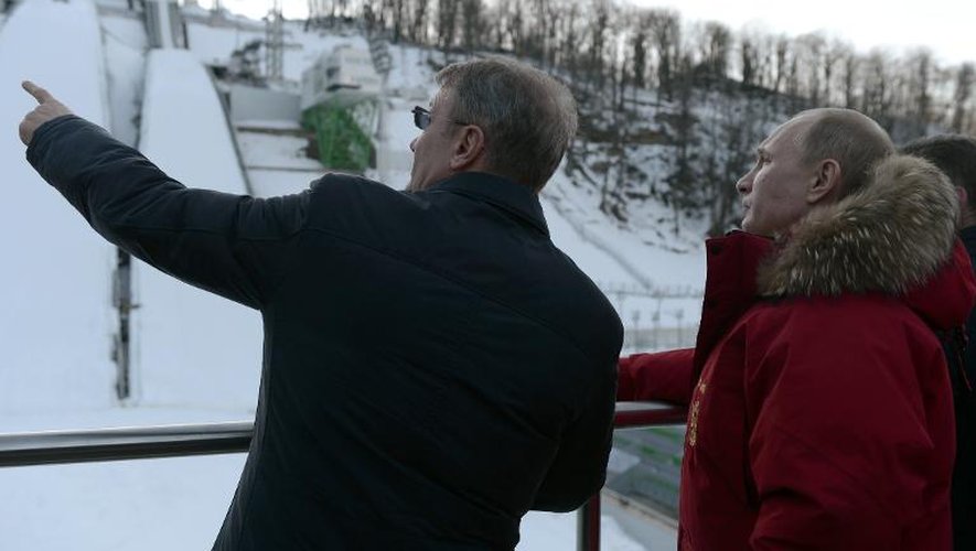 Vladimir Poutine en visite le 3 janvier 2014 à Sotchi