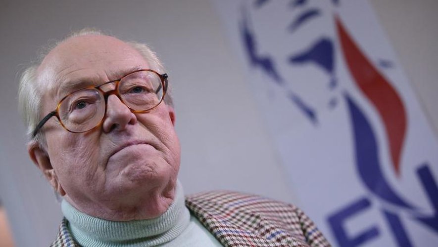 Le président d'honneur du Front national Jean-Marie Le Pen le 23 mars 2014 à Nanterre