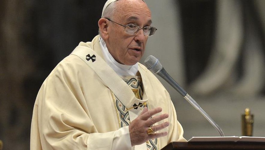 Le pape François lors de sa messe à la mémoire du massacre des Arméniens, le 12 avril 2015 à Rome