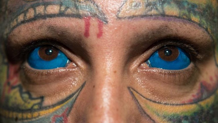 L'artiste brésilien Ratto, le 5 janvier 2014 à Rio de Janeiro pendant la semaine du tatouage