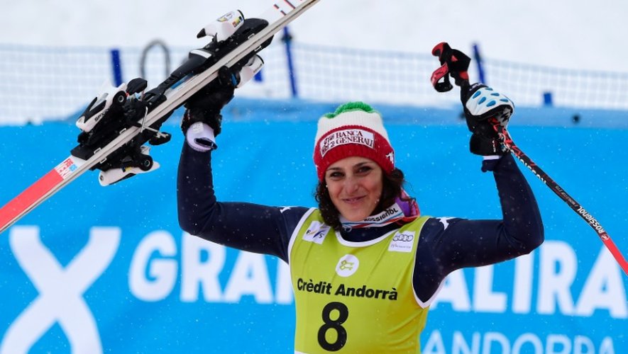 L'Italienne Federica Brignone gagnante du Super-G de Soldeu (Andorre) le 27 février 2016