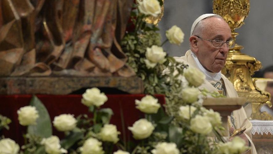 Le pape François lors de sa messe à la mémoire du massacre des Arméniens, le 12 avril 2015 à Rome
