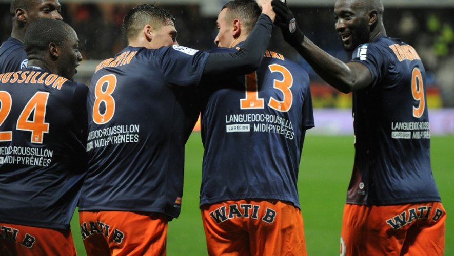 Des joueurs de Montpellier lors du match de Ligue 1 contre Lille, le 27 février 2016 à la Mosson