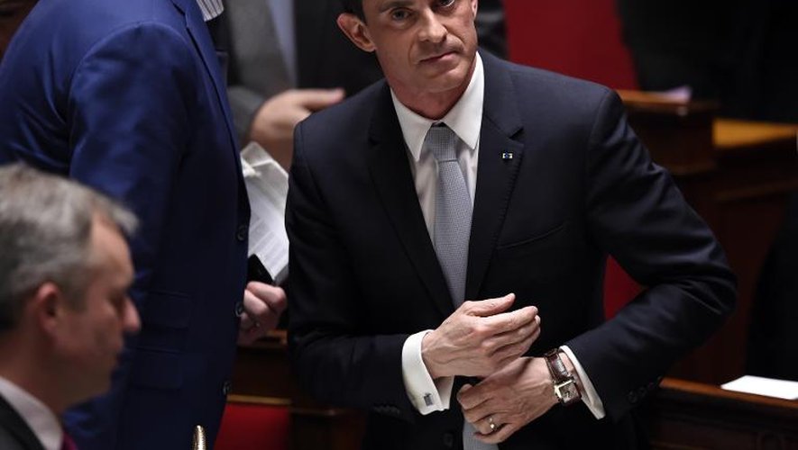 Le Premier ministre Manuel Valls lors des questions au gouvernement le 8 avril 2015 à l'Assemblée nationale à Paris