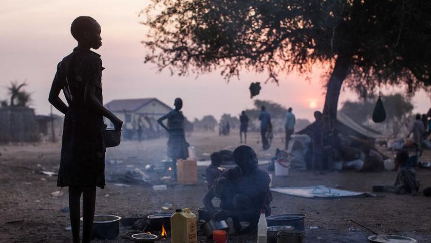 Scène de la vie quotidienne à Minkammen, à 25 km au sud de Bor, au Soudan du Sud, le 9 janvier 2014