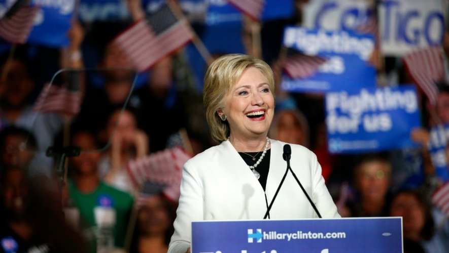 La candidate à la primaire démocrate Hillary Clinton à un meeting lors du "Super mardi" le 1er mars février 2016 à Miami (Floride) aux Etats-Unis