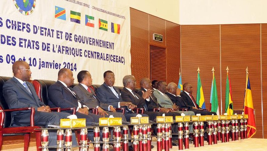 Les chefs d'Etats africains réunis en sommet sur la crise en Centrafrique à N'Djamena, le 9 janvier 2014