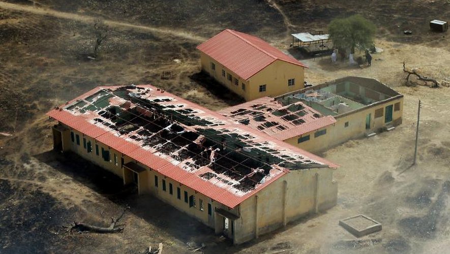 Vue aérienne de l'école de Chibok au Nigeria, le 5 mars 2015