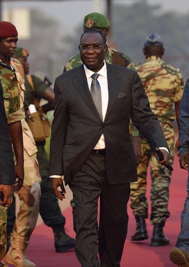 Michel Djotodia le 8 janvier 2014 à l'aéroport de Bangui