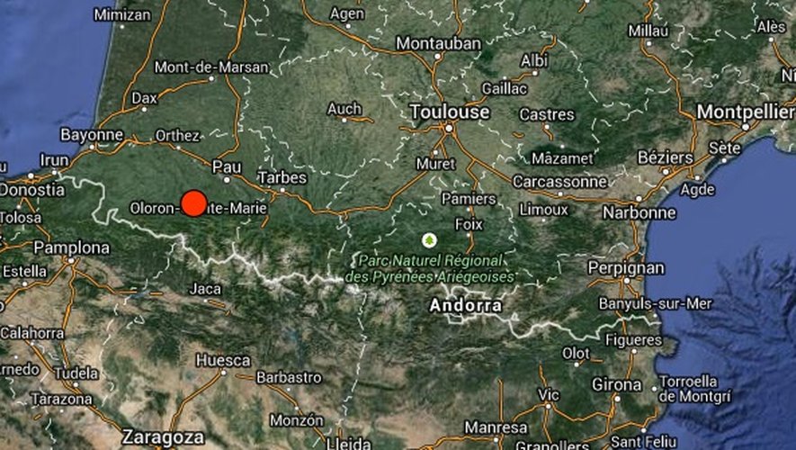 Le séisme de magnitude 3,6 a été ressenti ce matin, vers 6 h 25 dans les environs d'Oloron-Sainte-Marie dans les Pyrénées-Atlantiques.