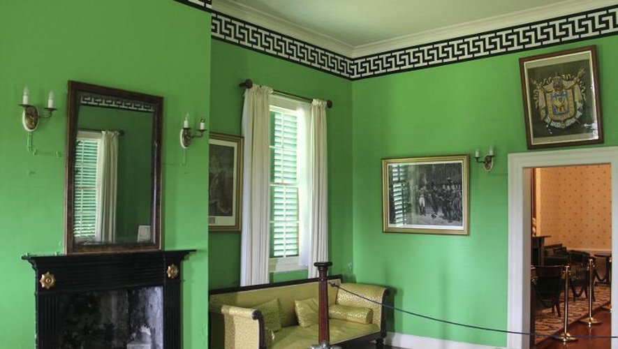 L'intérieur de la dernière résidence de Napoléon, baptisée Longwood House, à Jamestown sur l'ile de Sainte-Hélène, le 12 mars 2015