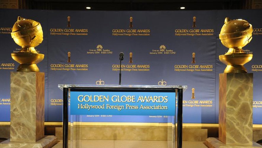 Photo du pupitre utilisé lors de l'annonce des nominations aux 71e Golden Globes, le 12 décembre 2013 à Beverly Hills