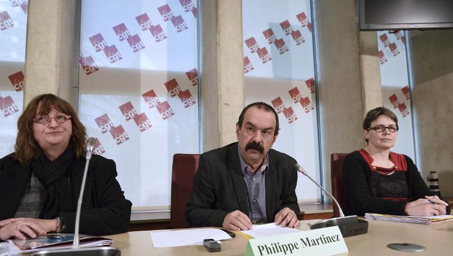Philippe Martinez, secrétaire général de la CGT, donne une conférence de presse à Montreuil, le 4 février 2015