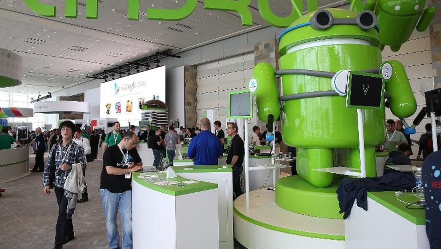 Stand d'Android lors d'une conférence de développeurs de Google le 15 mars 2013 à San Francisco, Californie