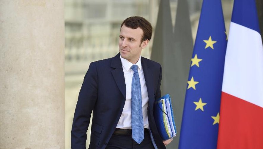 Le ministre de l'Economie Emmanuel Macron à l'Elysee le 15 avril 2015