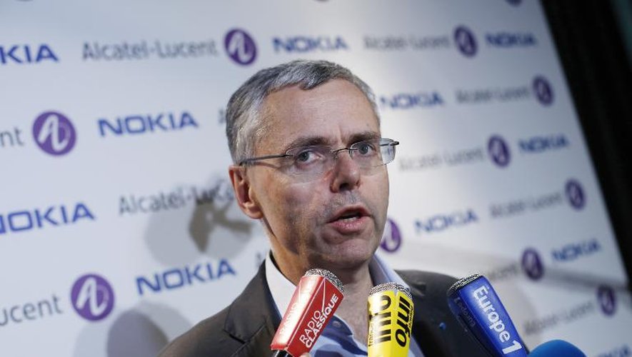 Le patron d'Alcatel-Lucent, Michel Combes, à Paris le 15 avril 2015