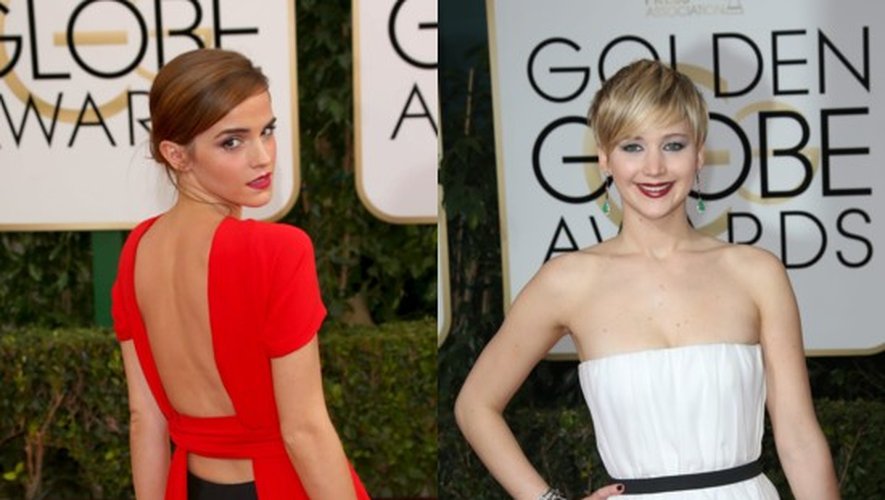 Golden Globes 2014 : Jennifer Lawrence, Emma Watson, Amy Adams... toutes les stars sexy en robe bicolore