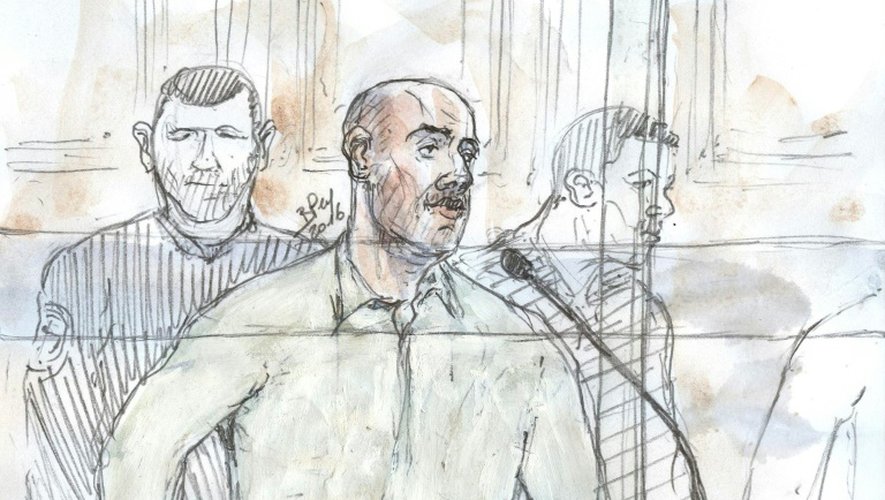 Croquis d'audience de Redoine Faïd le 1er mars 2016 devant la cour d'assises à Paris