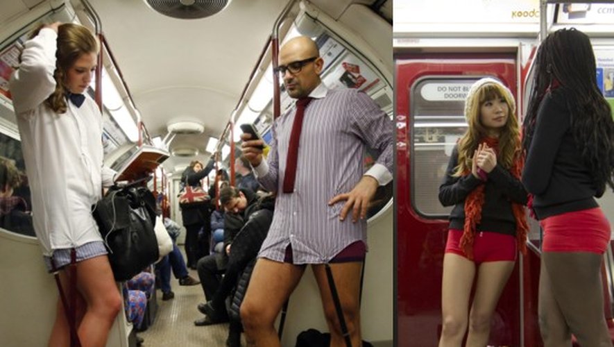 Défilé de petites culottes et de caleçons dans les métros de Paris, Londres, New York, Mexico. Diaporama insolite de la journée mondiale sans pantalon