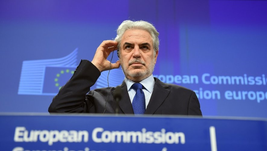 Le Commissaire européen en charge de l'aide humanitaire, Christos Stylianides, lors d'une conférence de presse à la Commission européenne, le 2 mars 2016