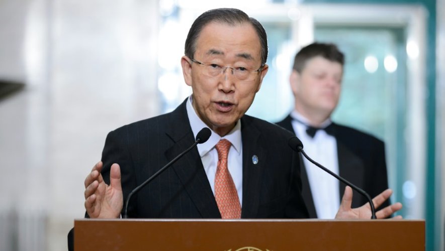 Le secrétaire général des Nations unies Ban Ki-moon à Genève en Suisse, le 29 février 2016
