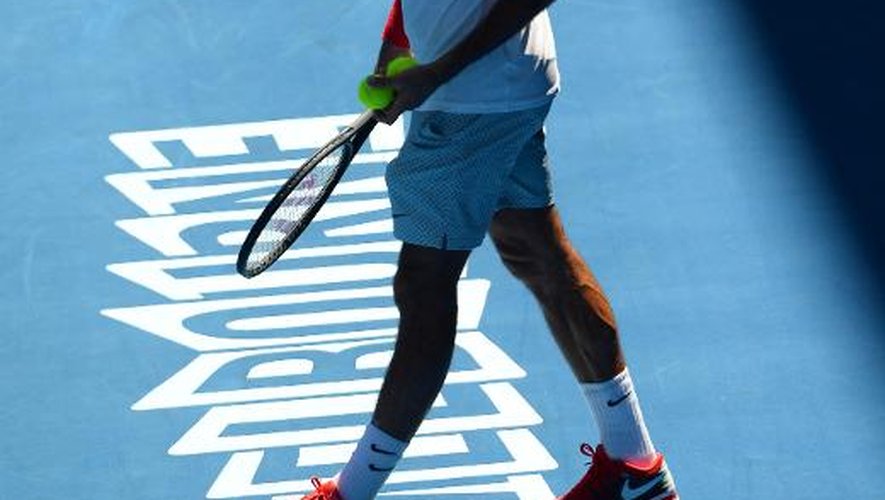 Le Suisse Roger Federer au 1er tour de l'Open d'Australie le 14 janvier 2014 à Melbourne