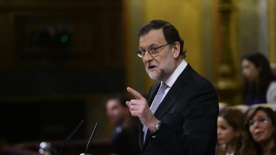 Le chef de la droite, le président du gouvernement sortant Mariano Rajoy (Parti populaire) au Parlement espagnol, à Madrid, le 2 mars 2016