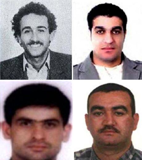 Montage photos diffusé par le Tribunal spécial pour le Liban le 29 juillet 2011 des quatre membres du Hezbollah accusés de l'assassinat en 2005 de l'ex-Premier ministre libanais Rafic Hariri
