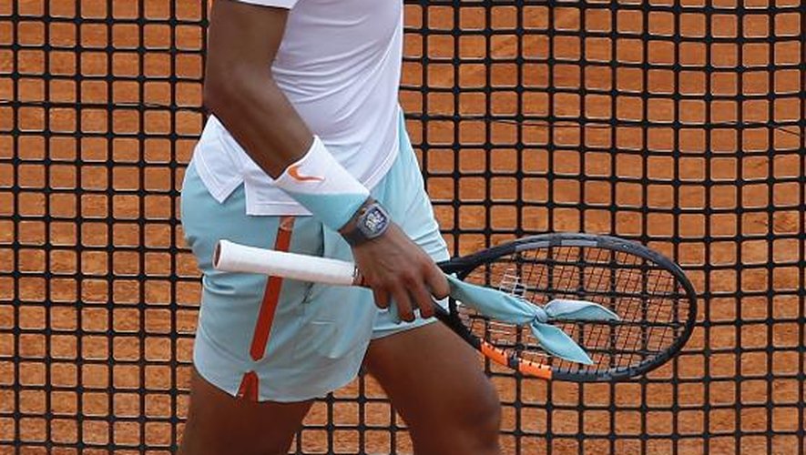 L'Espagnol Rafael Nadal célèbre sa victoire contre l'Américain John Isner en 8e de finale du Master 1000 de Monte-Carlo, le 16 avril à Monaco