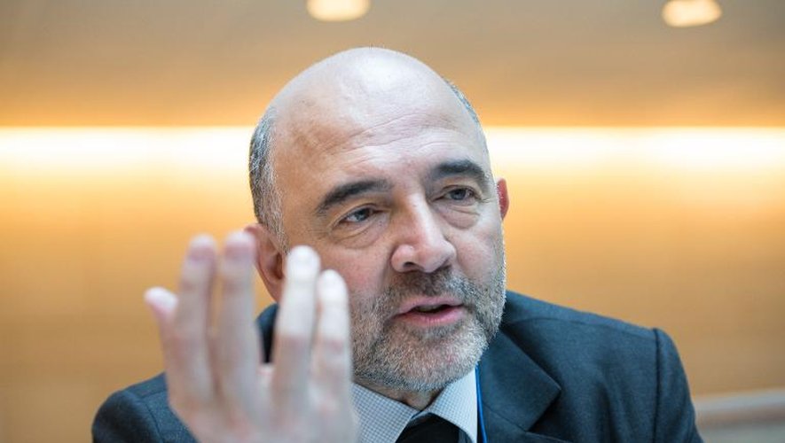 Le commissaire européen aux Affaires économiques Pierre Moscovicilors de la réunion de printemps du FMI et de la Banque mondiale le 16 avril 2015 à Washington