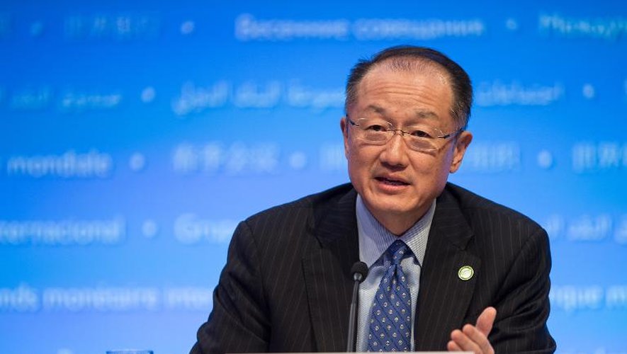 Le président de la Banque mondiale, Jim Yong Kim, lors de la réunion de printemps du FMI et de la Banque mondiale le 16 avril 2015 à Washington