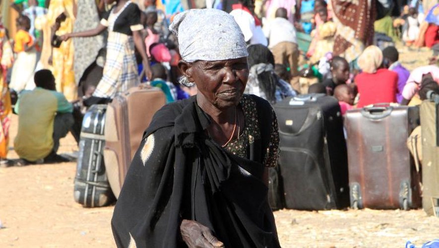 Des civils soudanais ayant fui les combats   le 16 janvier 2014 à Joda