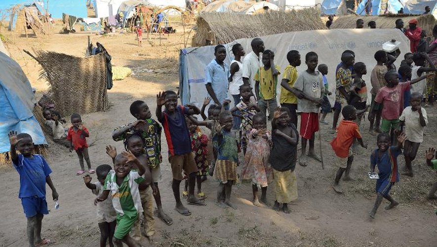 Des enfants dans un camp de déplacés, le 16 janvier 2014 à Bossangoa, en Centrafrique