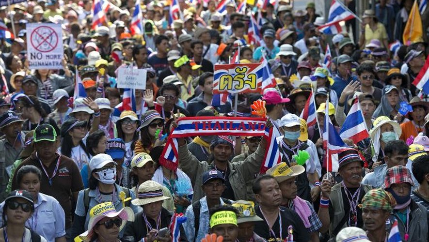 Manifestation contre le gouvernement thaïlandais à Bangkok, le 18 janvier 2014