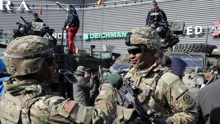 Soldats améridains lors de manoeuvres le 22 mars 2015 à Vilnius