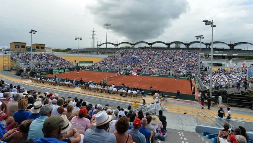 Le Vélodrome de Baie-Mahault en Guadeloupe lors de la rencontre du premier tour de Coupe Davis entre la France et le Canada, le 4 mars 2016