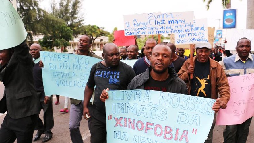 Manifestation dans les rues de Maputo, au Mozambique, le 18 avril 2015, pour demander la fin des violences xénophobes en Afrique du Sud