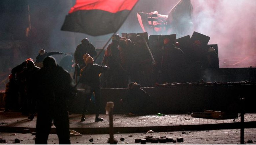 Affrontements le 20 janvier 20104 entre manifestants et forces de l'ordre à Kiev