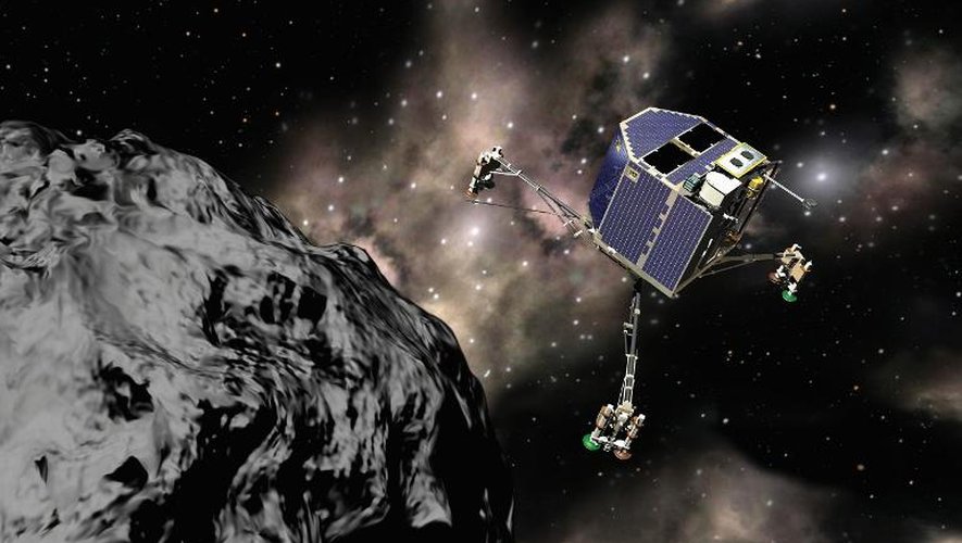 Image de synthèse en date du 6 février 2004 de la sonde de la mission Rosetta