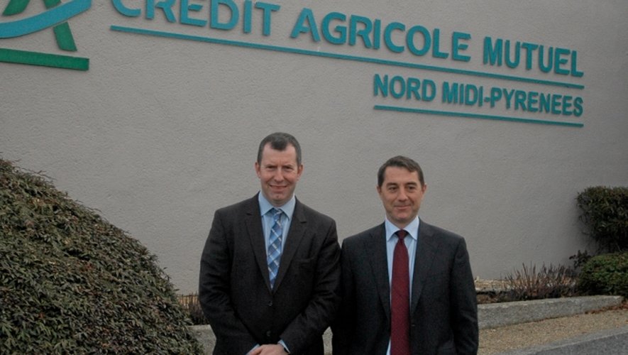 Pascal Duprat et Pierre Cambefort, directeur général adjoint (en charge du développement) et directeur général de la caisse régionale du Crédit Agricole Nord Midi-Pyrénées. Tous les deux sont Aveyronnais.