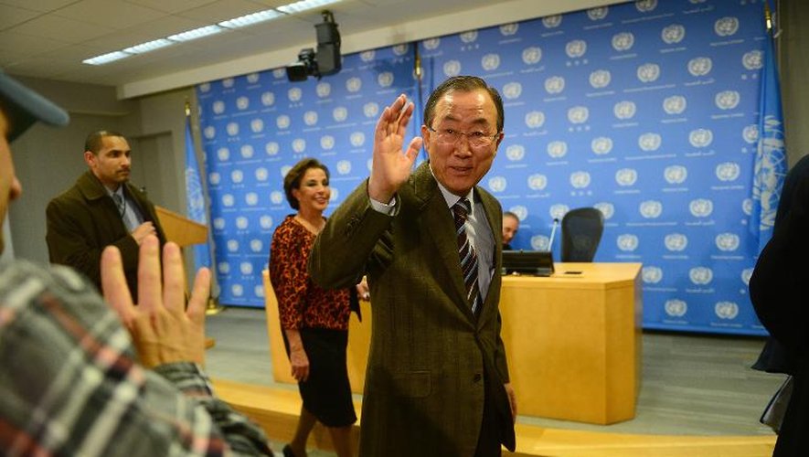 Ban Ki-moon le 19 janvier 2014 au siège de l'Onu à New York