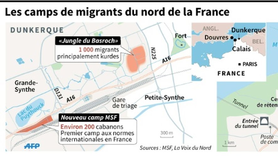 Les camps de migrants du nord de la France