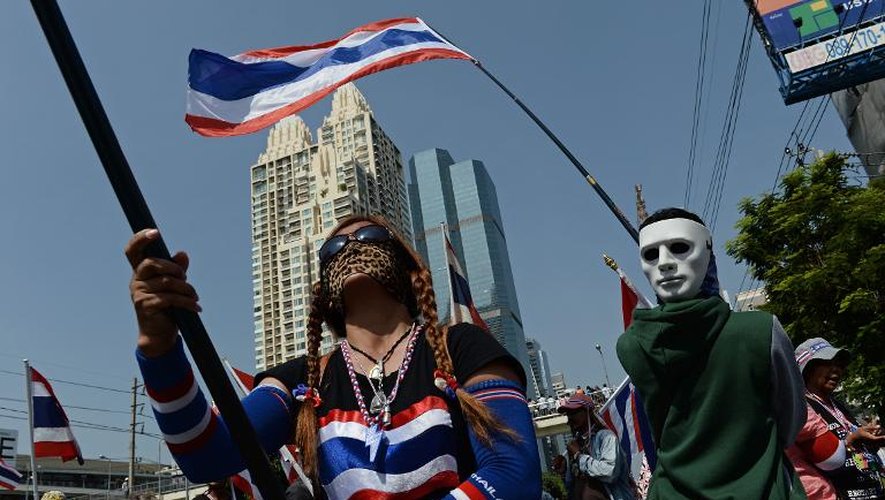 Des manifestants contre le gouvernement thaïlandais rassemblés à Bangkok, le 21 janvier 2014